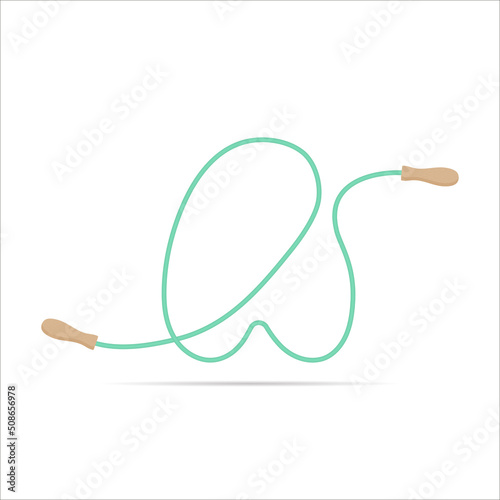 A letter logo made of jumping rope. Vector isolated font app logo, sports and healty design and more