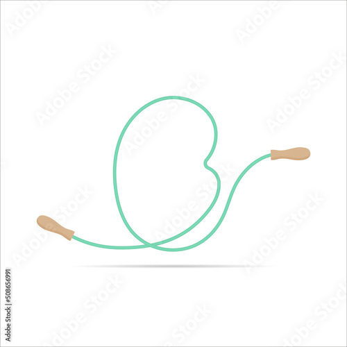 B letter logo made of jumping rope. Vector isolated font app logo, sports and healty design and more