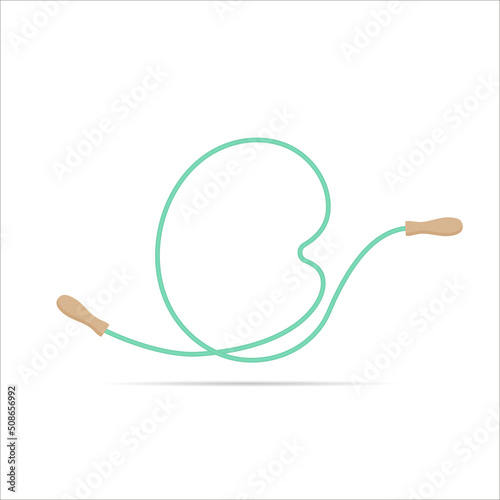 C letter logo made of jumping rope. Vector isolated font app logo, sports and healty design and more