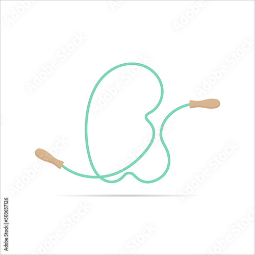 R letter logo made of jumping rope. Vector isolated font app logo, sports and healty design and more