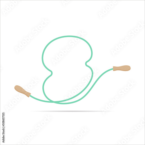 S letter logo made of jumping rope. Vector isolated font app logo, sports and healty design and more