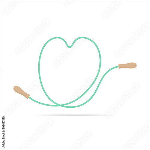 U letter logo made of jumping rope. Vector isolated font app logo, sports and healty design and more