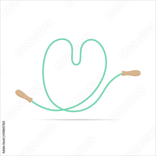 V letter logo made of jumping rope. Vector isolated font app logo, sports and healty design and more