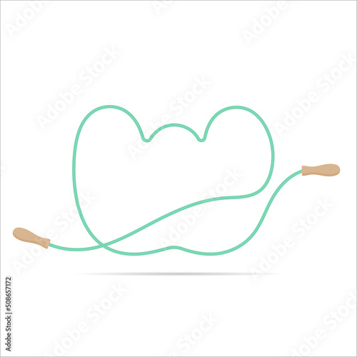 W letter logo made of jumping rope. Vector isolated font app logo, sports and healty design and more