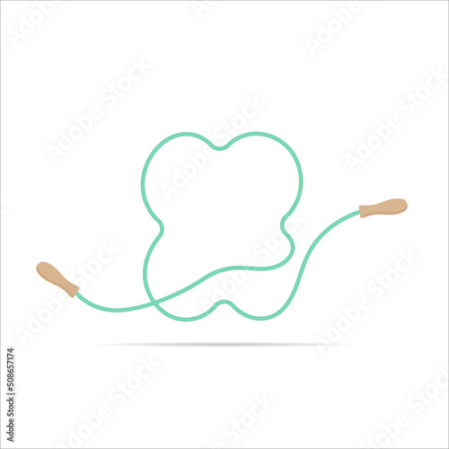 X letter logo made of jumping rope. Vector isolated font app logo, sports and healty design and more