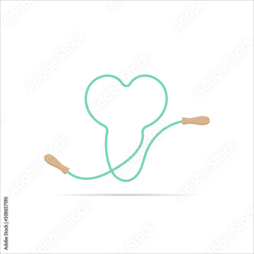 Y letter logo made of jumping rope. Vector isolated font app logo, sports and healty design and more