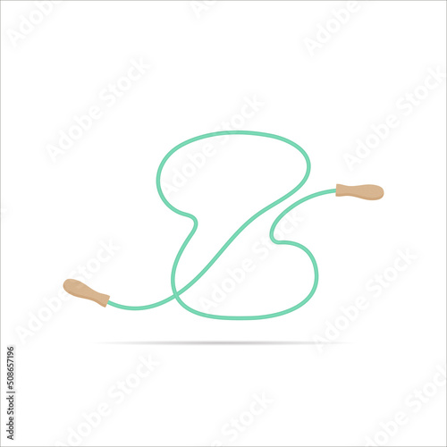 Z letter logo made of jumping rope. Vector isolated font app logo, sports and healty design and more