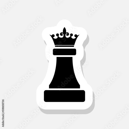 Chessman queen icon sticker sign for mobile concept and web design