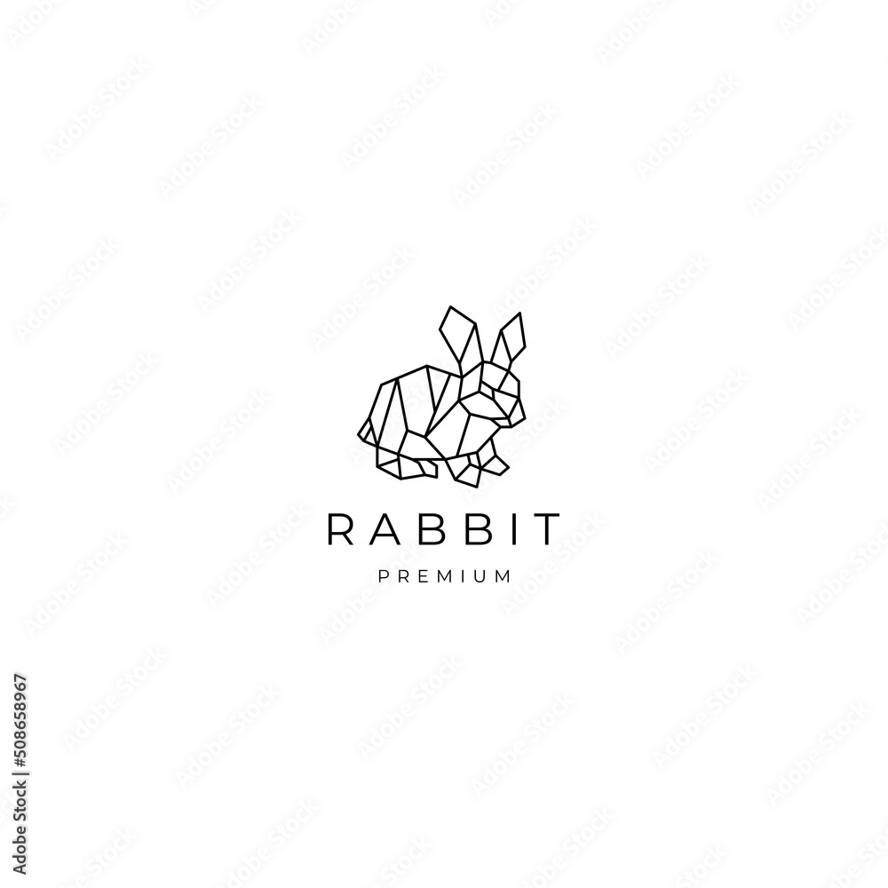 Rabbit geometric polygonal logo vector icon design template Rabbit geometric polygonal logo vector icon design template