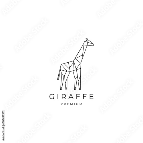 Giraffe geometric logo vector icon design template