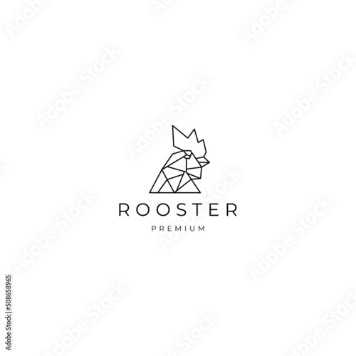 Print op canvas Rooster head logo icon design template