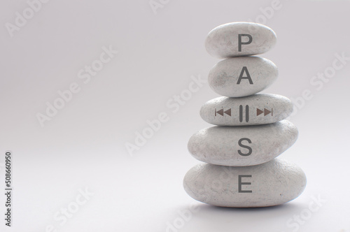 Yoga stones pause concept