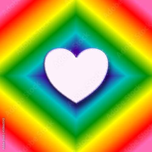 White heart and LGBTQ style background design have many color as pink, red, yellow, green, blue and violet that on the occasion of Pride month. Free Download White heart and LGBTQ style background design have many color as pink, red, yellow, green, blue and violet that on the occasion of Pride month. - GFXLoad