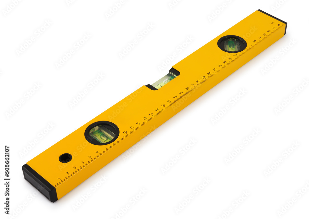 yellow Spirit level isolated on white background yellow Spirit level isolated on white background
