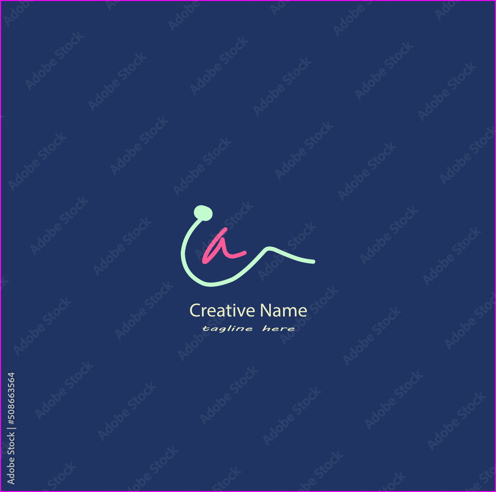Ca Initial handwriting logo vector design Ca Initial handwriting logo vector design