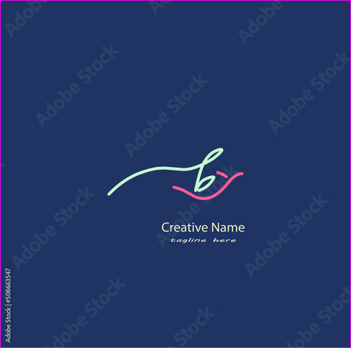 by Initial handwriting logo vector design