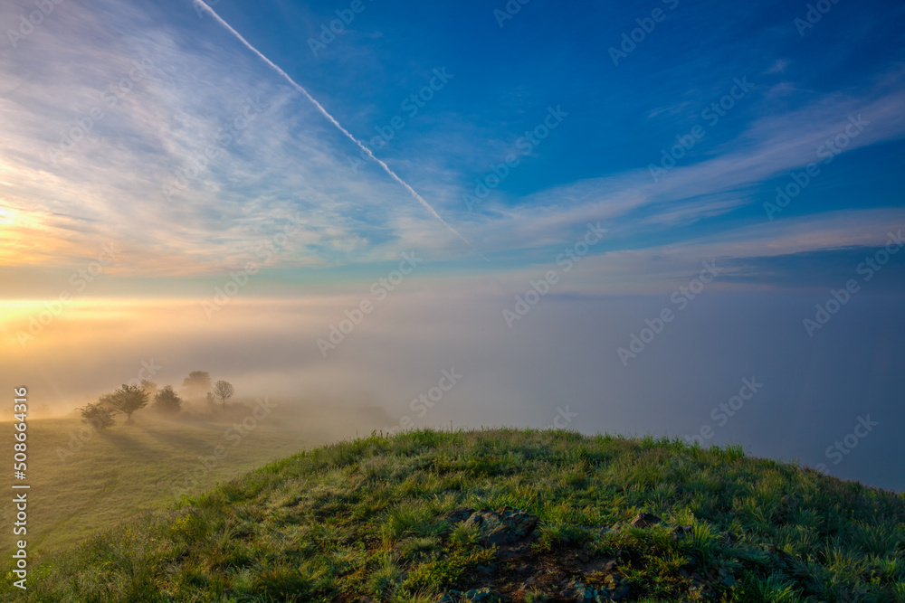 Fototapeta premium Weather inversion in Central Bohemian Highlands,