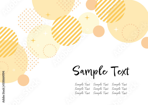 幾何学　フレーム  水玉　黄色　オレンジ