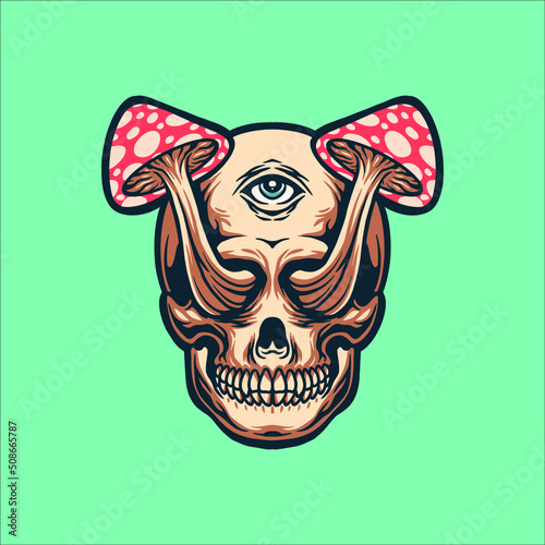 mutant trippy mushroom vector design