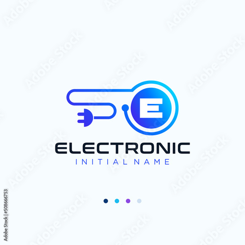 Letter E electronic clean and professional vector logo design
