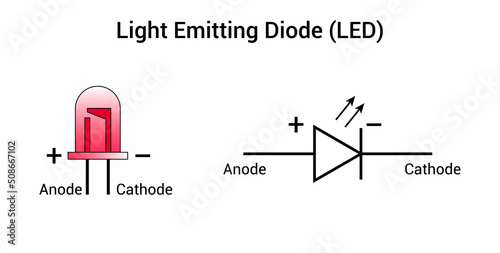 light emitting diode (LED) electrical symbol photo