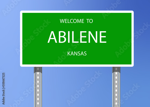 Vector Signage-Welcome to Abilene, Kansas photo
