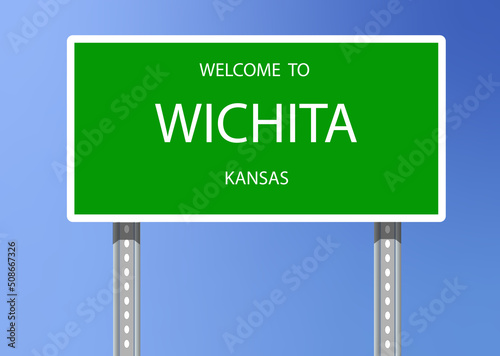 Vector Signage-Welcome to Wichita, Kansas photo