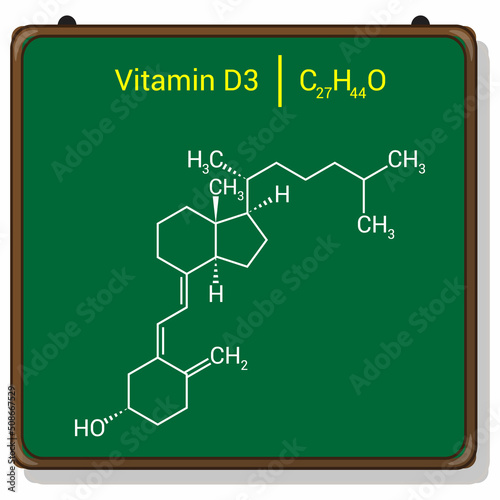chemical structure of Cholecalciferol or vitamin D3 (c6h14o6)