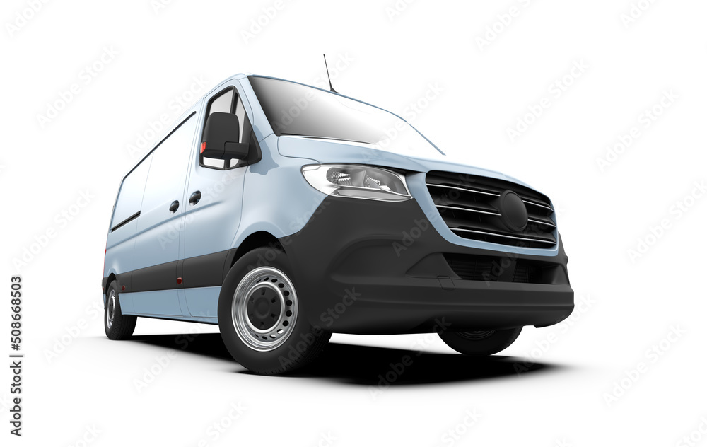 Front view of a generic and unbranded van Front view of a generic and unbranded van