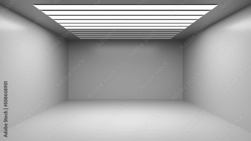 Lamps turn on in a large bright room Lamps turn on in a large bright room