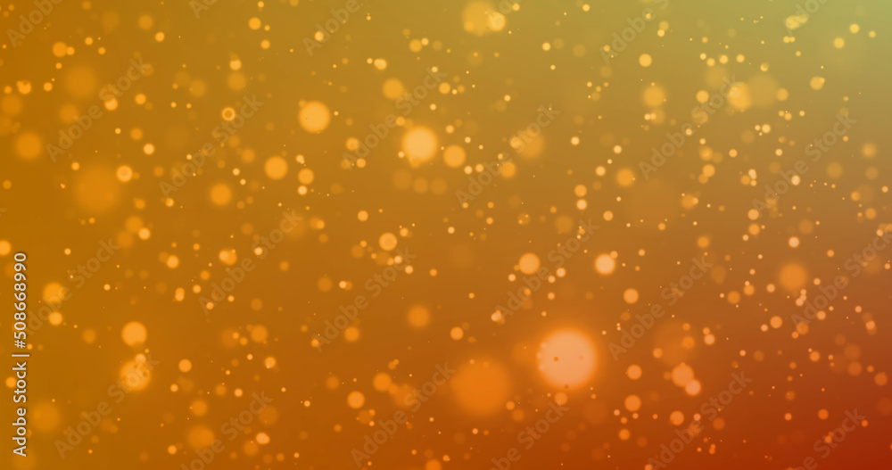 Digitally generated image of glowing spots moving against orange background Digitally generated image of glowing spots moving against orange background