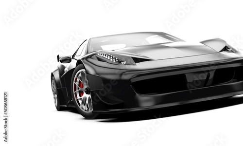 Black generic sport car isolated on a white background