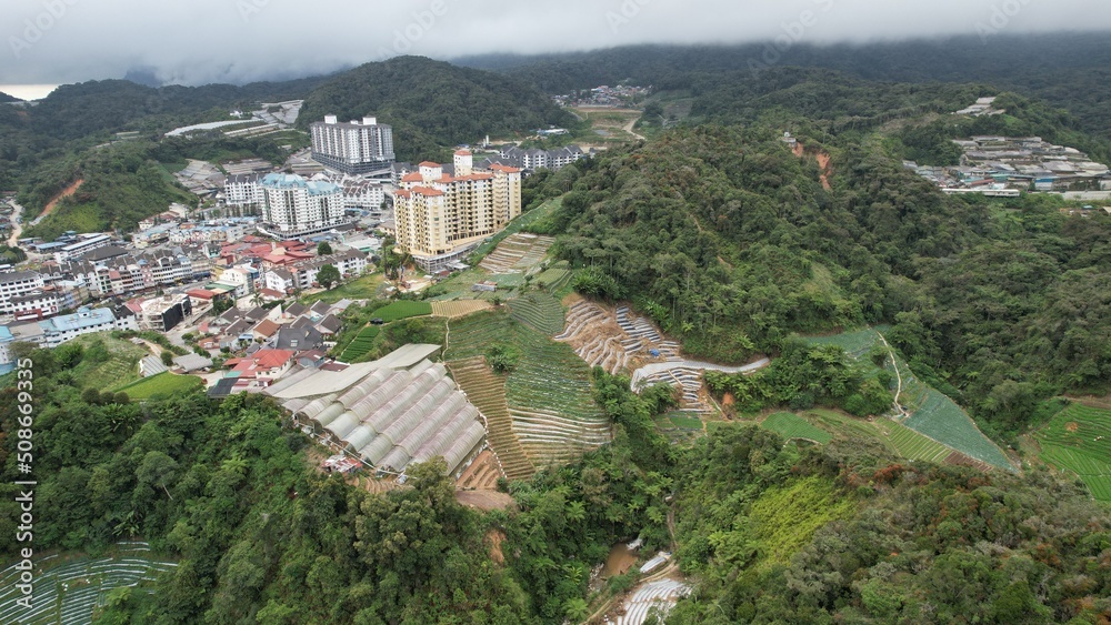 General Landscape View of the Brinchang District Within the Cameron Highlands Area of Malaysia General Landscape View of the Brinchang District Within the Cameron Highlands Area of Malaysia