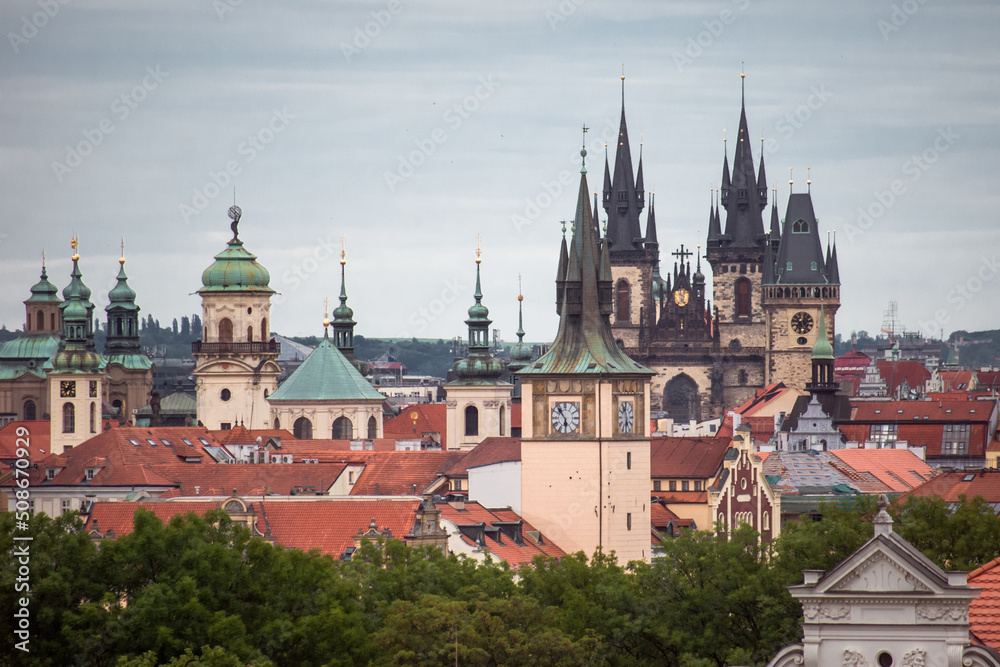 Prague tower landscape