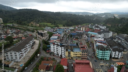 Fototapeta Naklejka Na Ścianę i Meble -  General Landscape View of the Brinchang District Within the Cameron Highlands Area of Malaysia