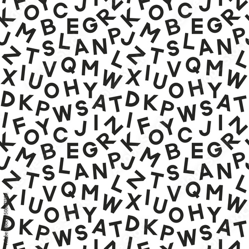 Seamless pattern with alphabet