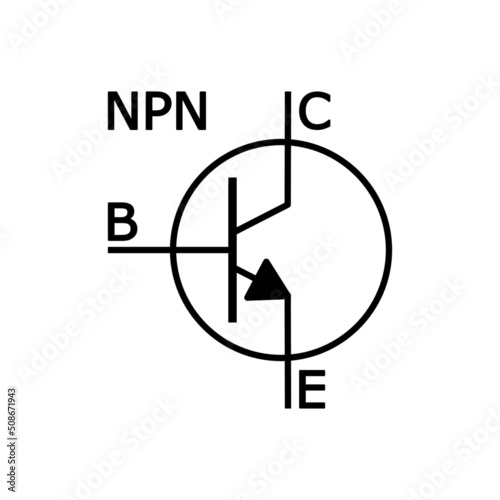 transistor npn schematic symbol vector