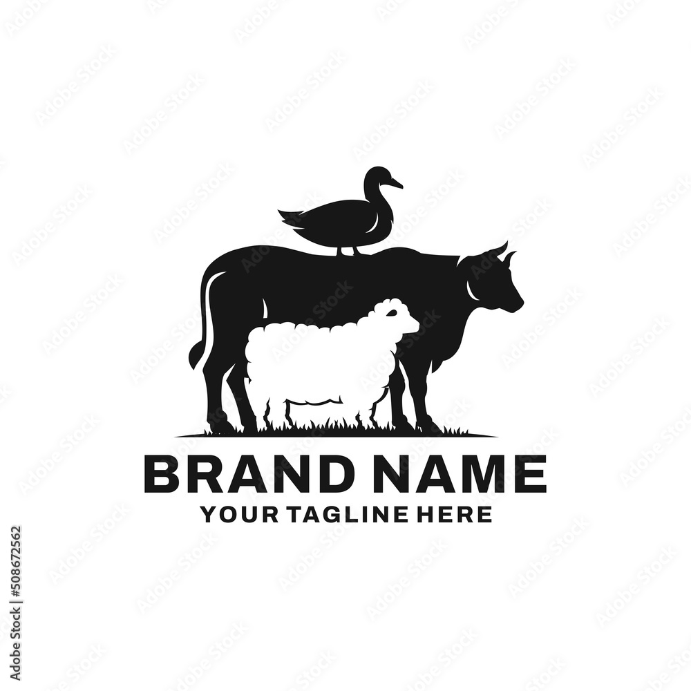 Farm animal logo vector