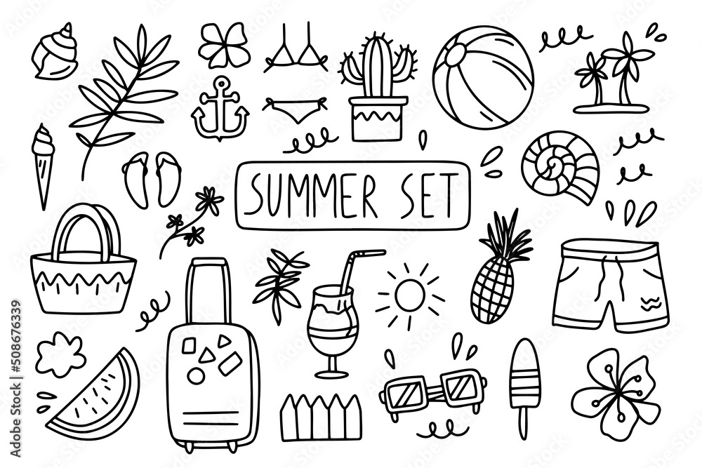 Seaside Girl Vacation Summer Hand Drawn Line Drawing PNG White Transparent  And Clipart Image For Free Download - Lovepik | 401470482