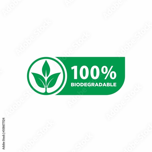 Biodegradable label sticker badge Vector	