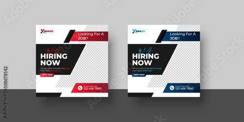 We are hiring job vacancy social media post or square web banner template design