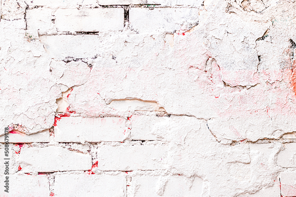 Obraz premium Rock brick. White stone texture for designers. Wall abstraction. Structure material. Painted Wall. Rock surface cracks. Abstract texture. Rock texture. Stone background. Stone mineral. Marble white