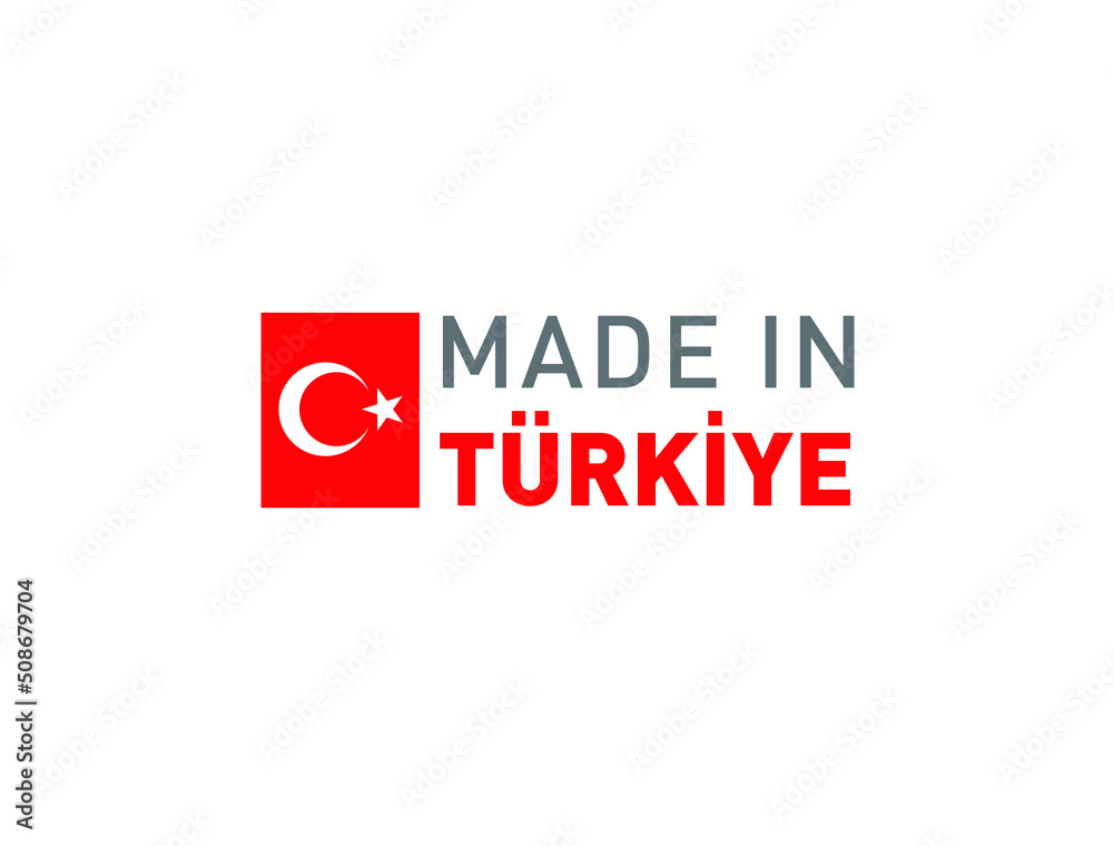 Made in Türkiye. Turkey has officially changed its name to Türkiye vector illustration