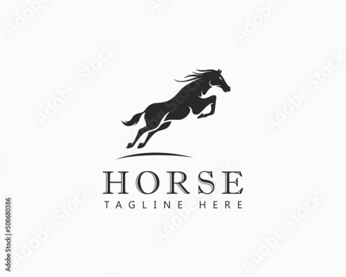 horse logo black vector animal strong speed design brand