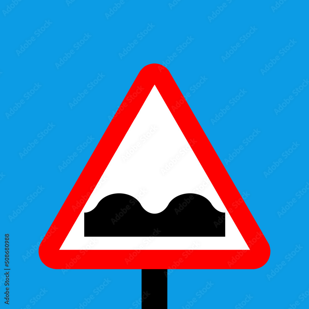 Warning triangle Uneven road ahead sign on this road Warning triangle Uneven road ahead sign on this road