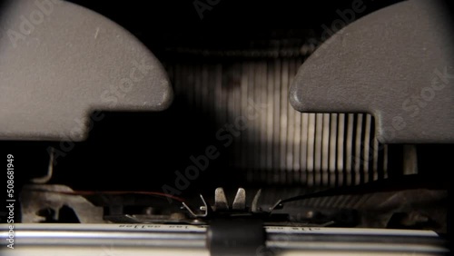 Detalle macro de una máquina de escribir