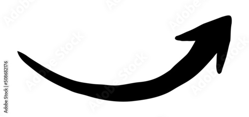 Hand painted arrow drawn with ink brush