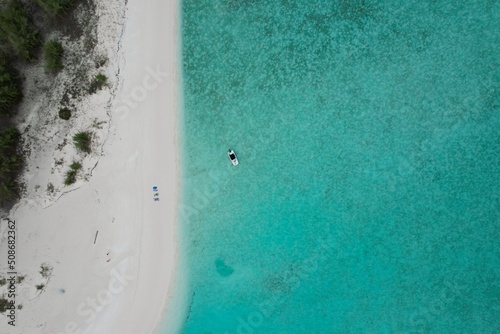White sand beach off the coast of Exuma, The Bahamas