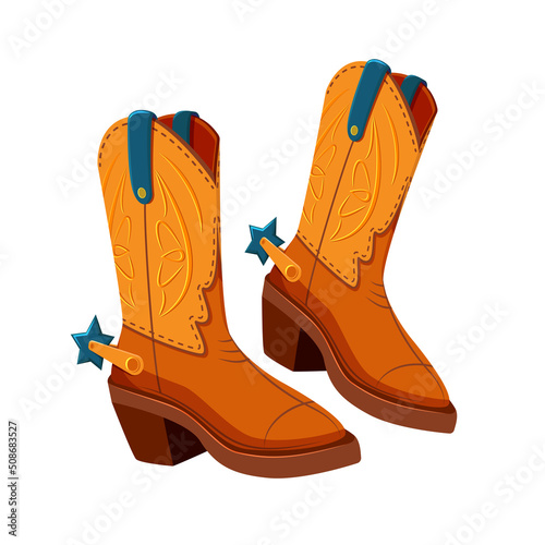 Brown cowboy boots with star