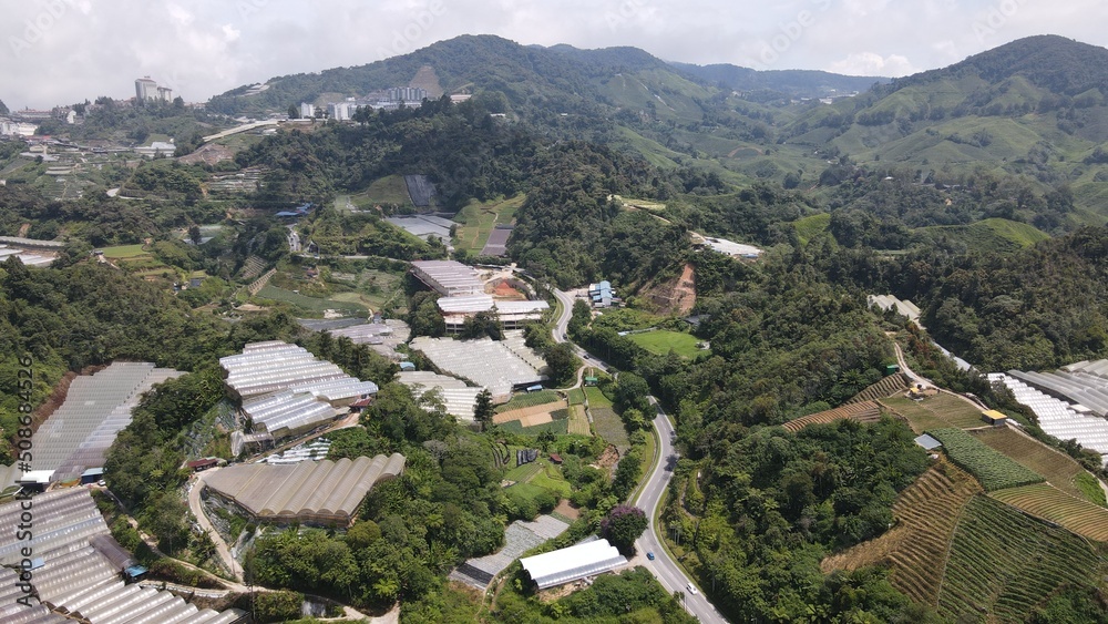 General Landscape View of the Brinchang District Within the Cameron Highlands Area of Malaysia General Landscape View of the Brinchang District Within the Cameron Highlands Area of Malaysia